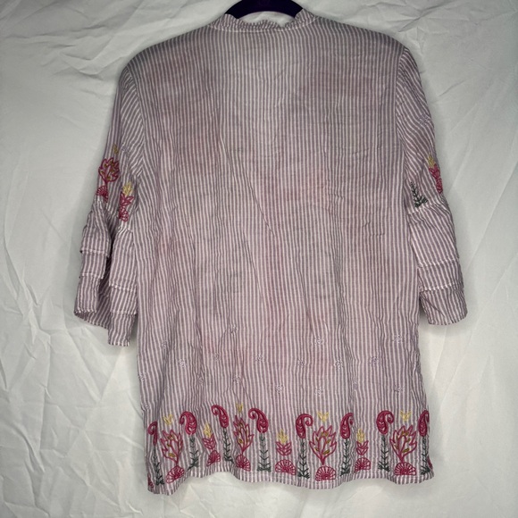 Johnny Was ASHLEE RUFFLE SLEEVE BLOUSE Size XXS - Picture 5 of 6